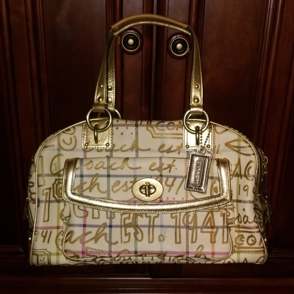 COACH GOLD CHELSEA GRAFFITI BAG No. H0968‑F13
